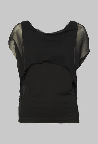 Wide Neck Top in Black