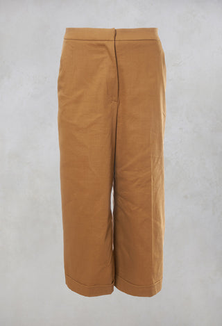 Cropped Wide Leg Trousers in Bobtail Bronzo