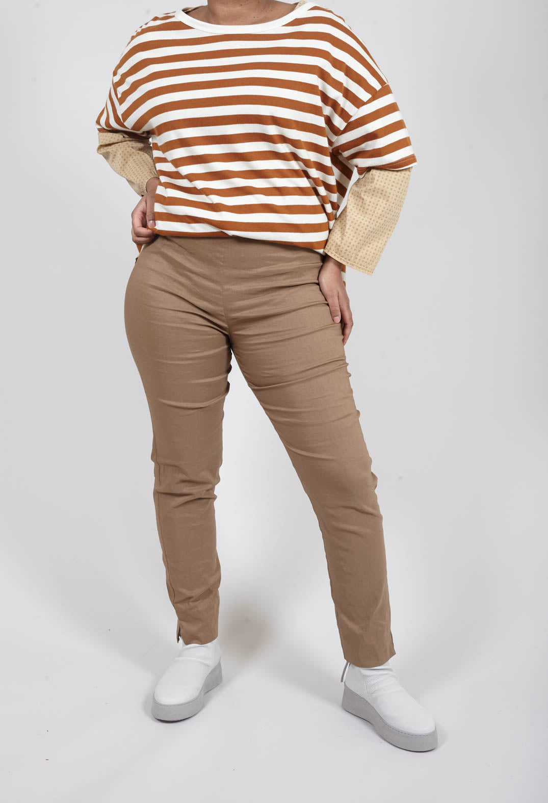 Skinny Trousers in Efesto Bronzo