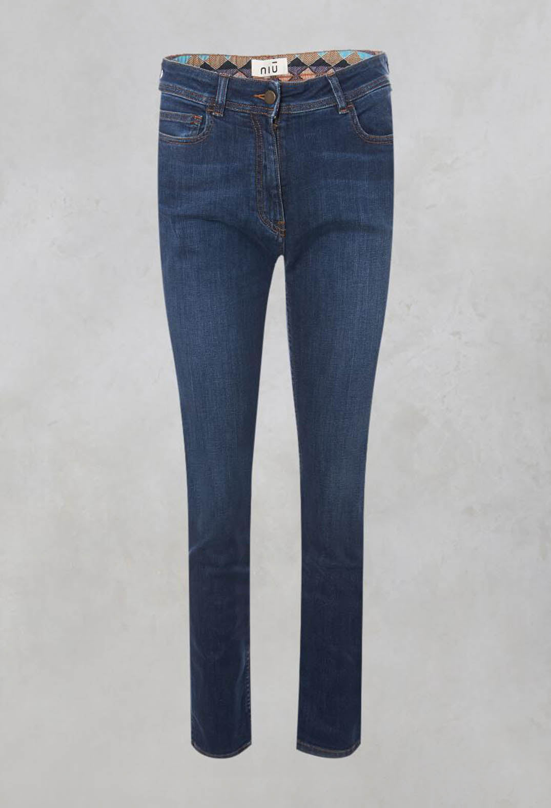 Straight Leg Denim Jeans in Blue