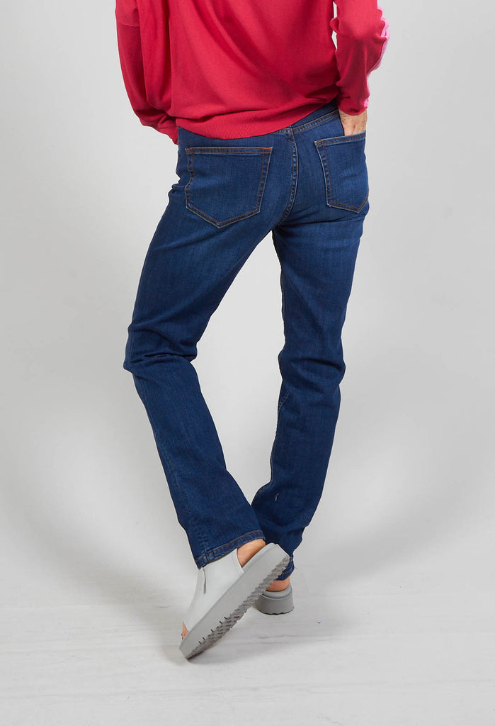 Straight Leg Denim Jeans in Blue