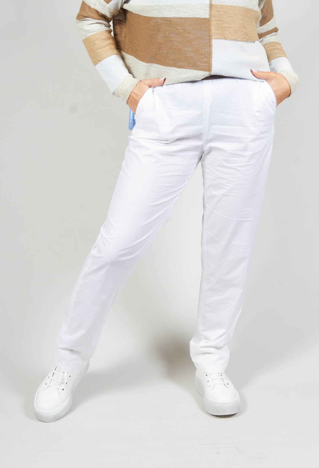 Straight Leg Trousers in Chalk