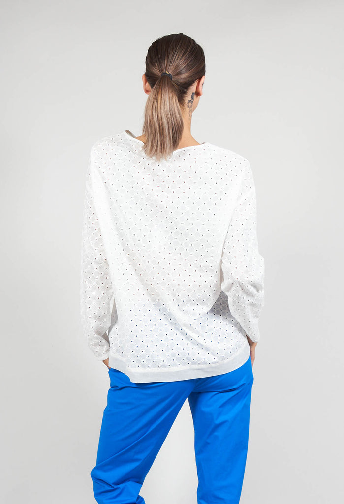 Embroidered Top in Chalk