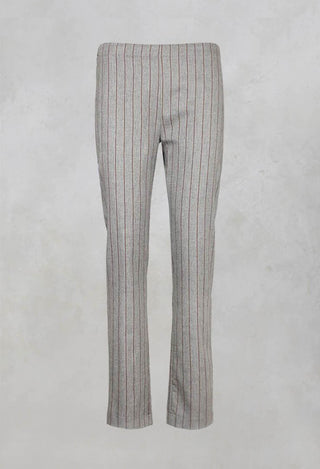 Pinstripe Cigarette Trousers in Alabaster