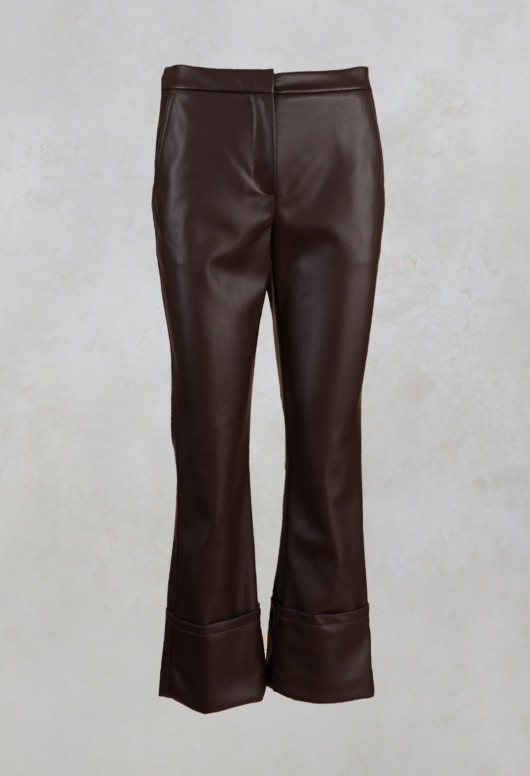espresso brown leather trousers