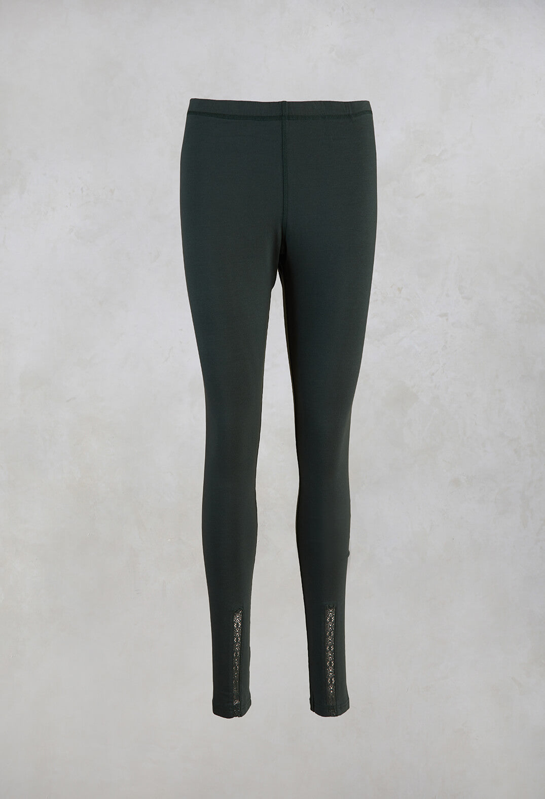 Cotton Elasticated Leggings in Deep Green