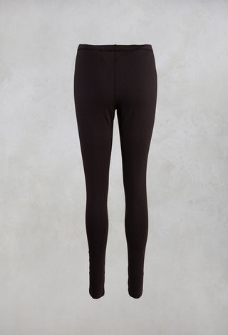 Cotton Elasticated Leggings in Vintage Black
