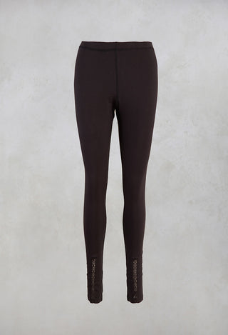 Cotton Elasticated Leggings in Vintage Black