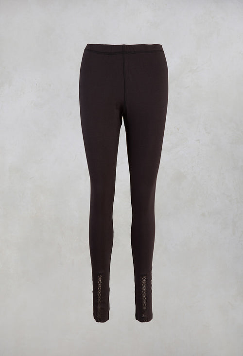 Cotton Elasticated Leggings in Vintage Black