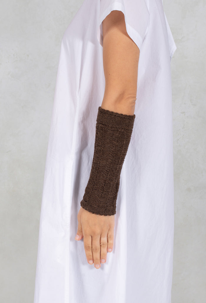 Merino Alpaca Wrist Detail in Brown