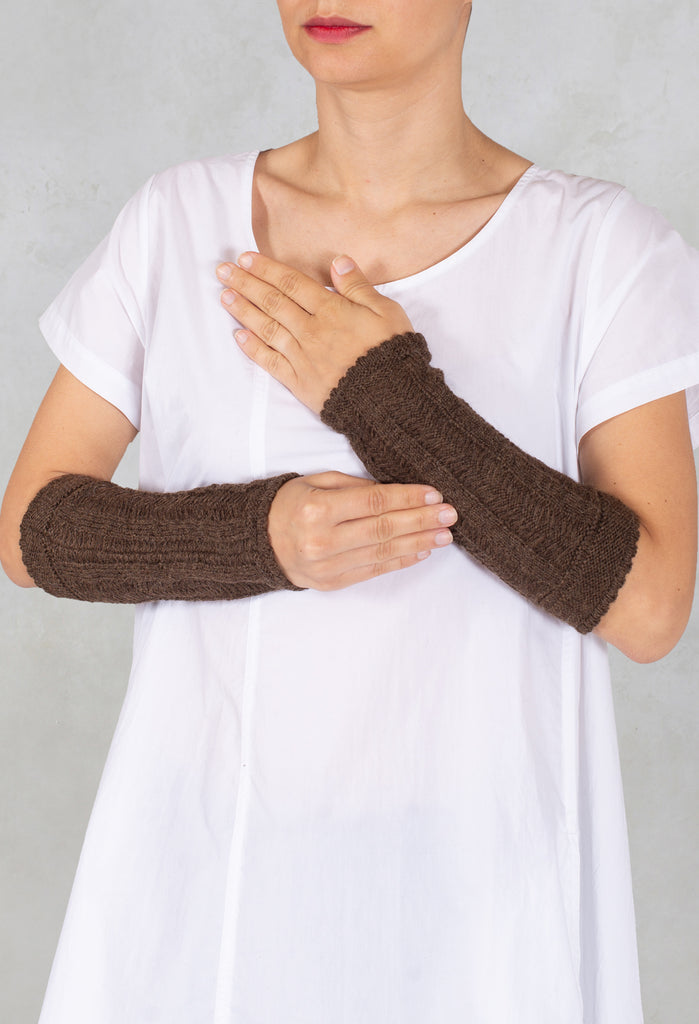 Merino Alpaca Wrist Detail in Brown