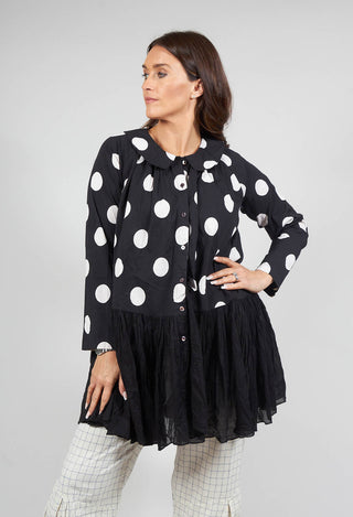 Veste Solange Blouse in Petit Pois Blanc