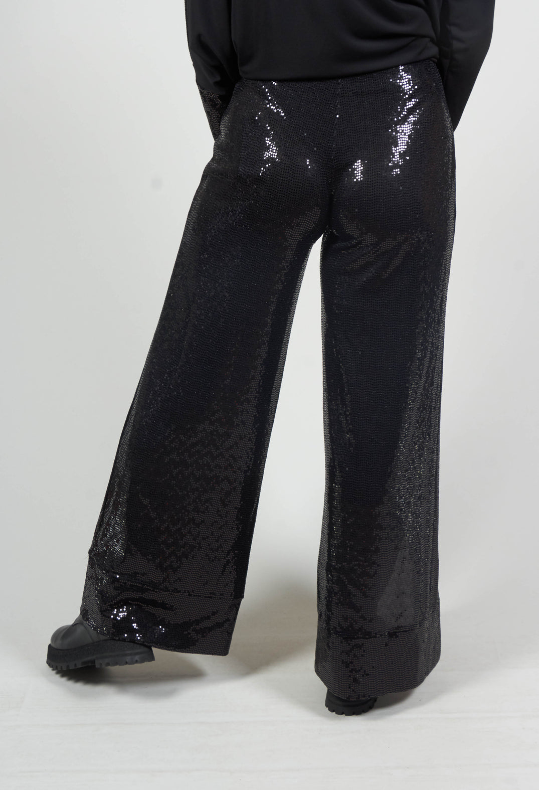 Wide Leg Sequin Pants Aubi in Black