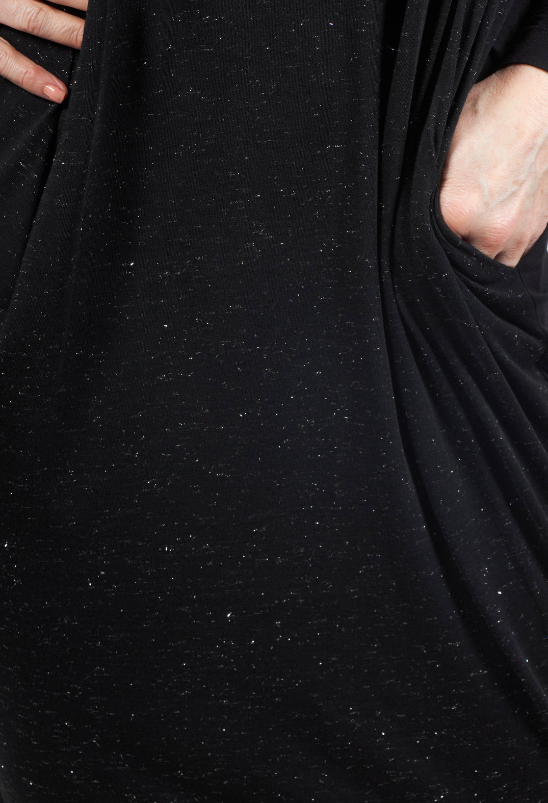 Speckled Midi Dress Afra in Black / Silver
