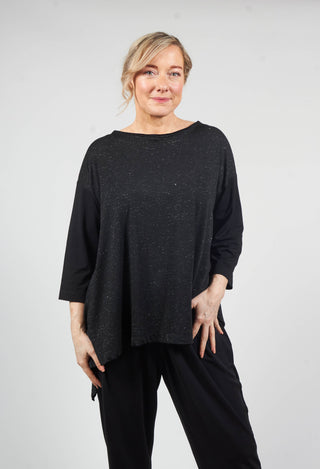 Speckled Top Shirt Loar in Black / Silver