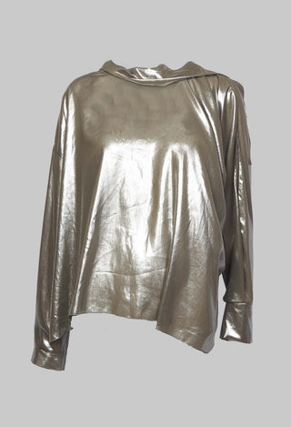 Asymmetric Blouse Clea in Silver / Khaki