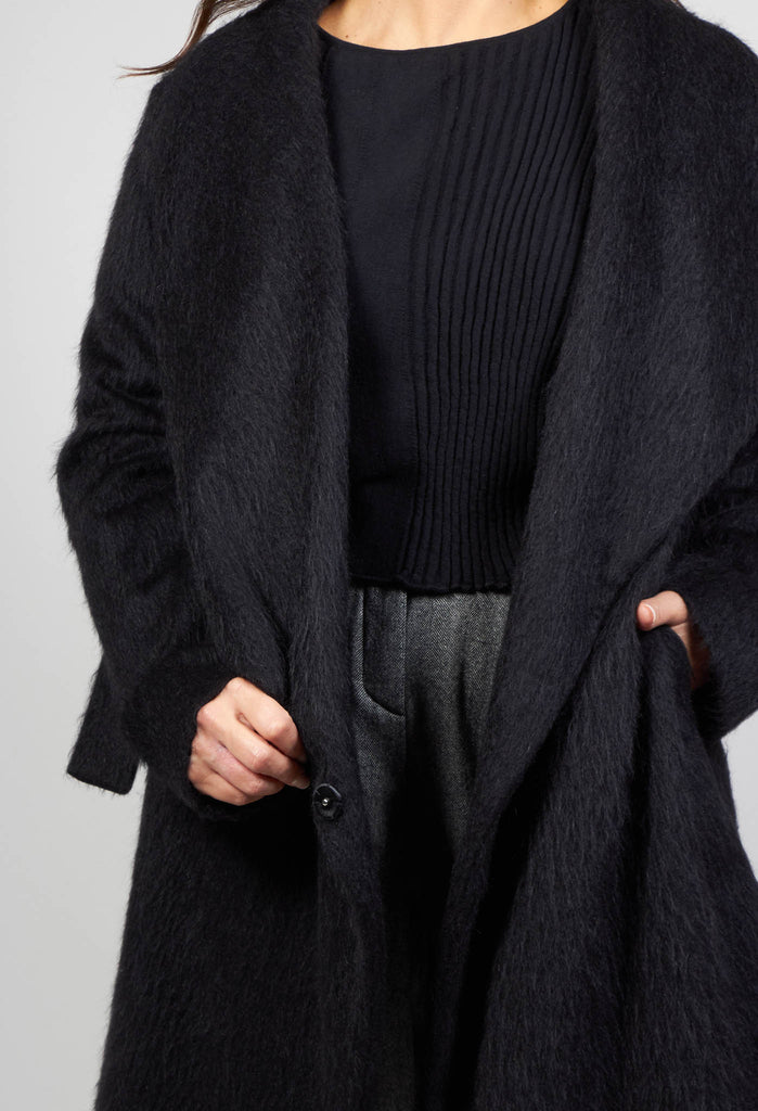 Wool Mix Coat in Nero