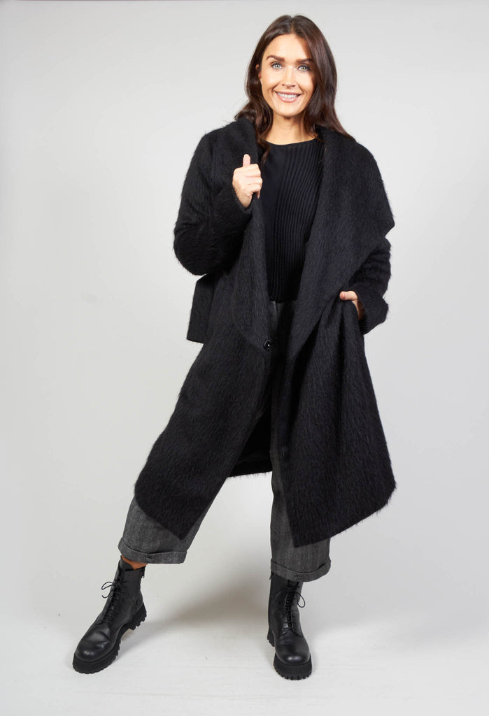 Wool Mix Coat in Nero