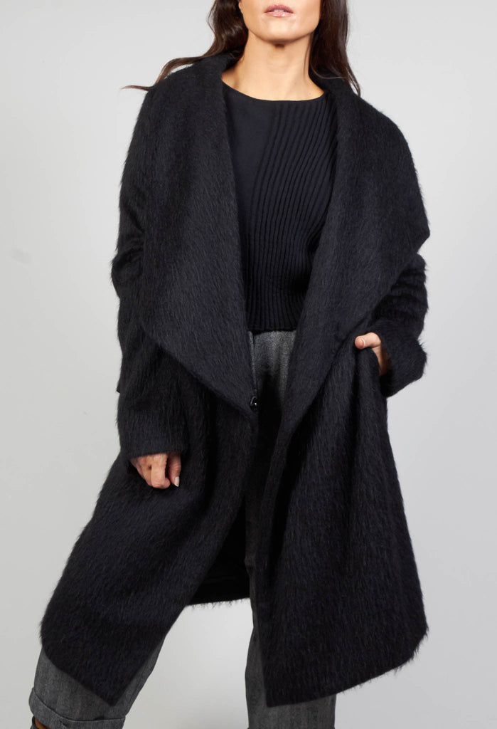 Wool Mix Coat in Nero