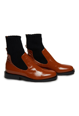 Sock Boots in Cuoio