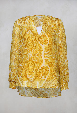 Nora Blouse in Paisley Yellow