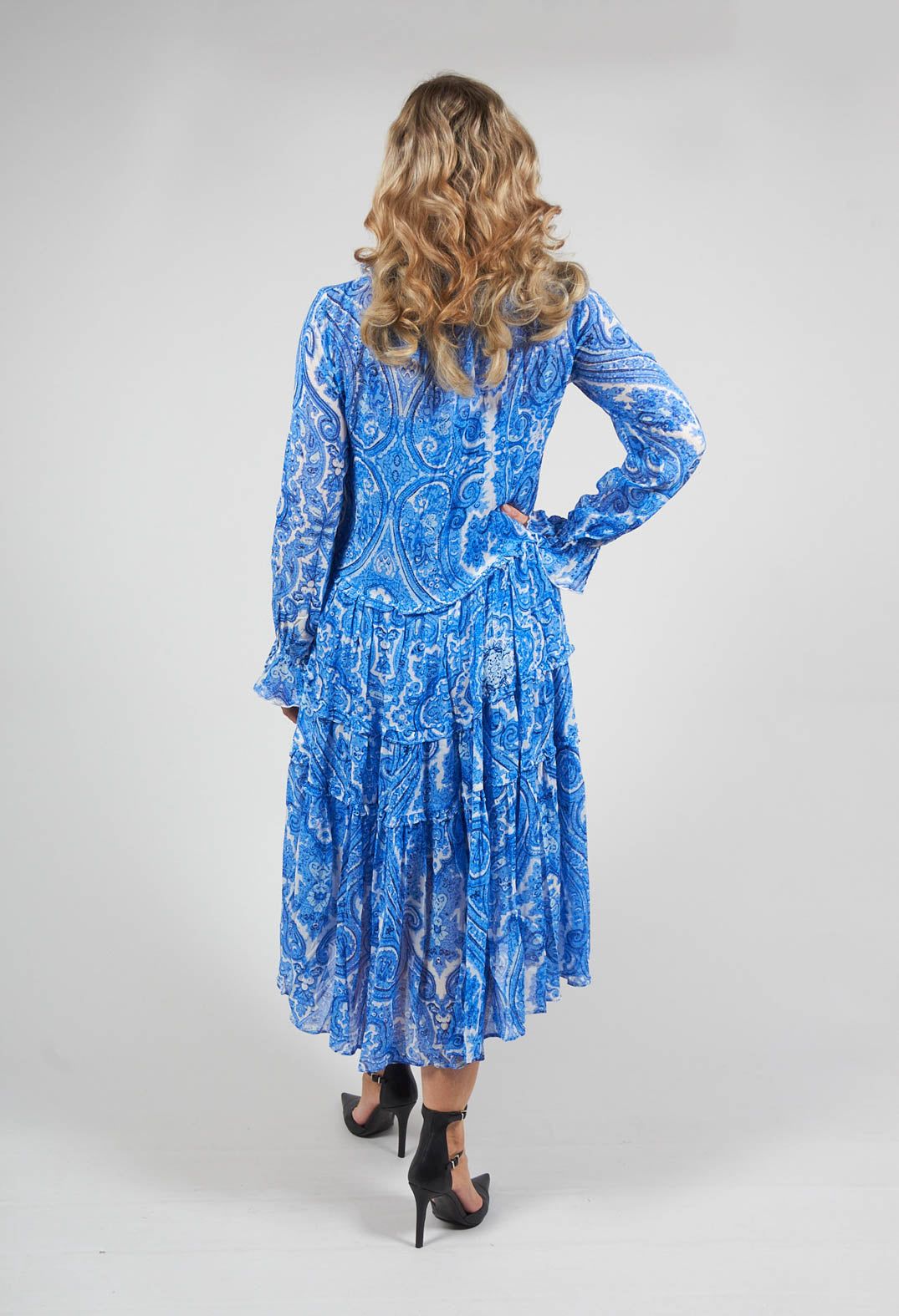 Viola Dress in Paisley Blue