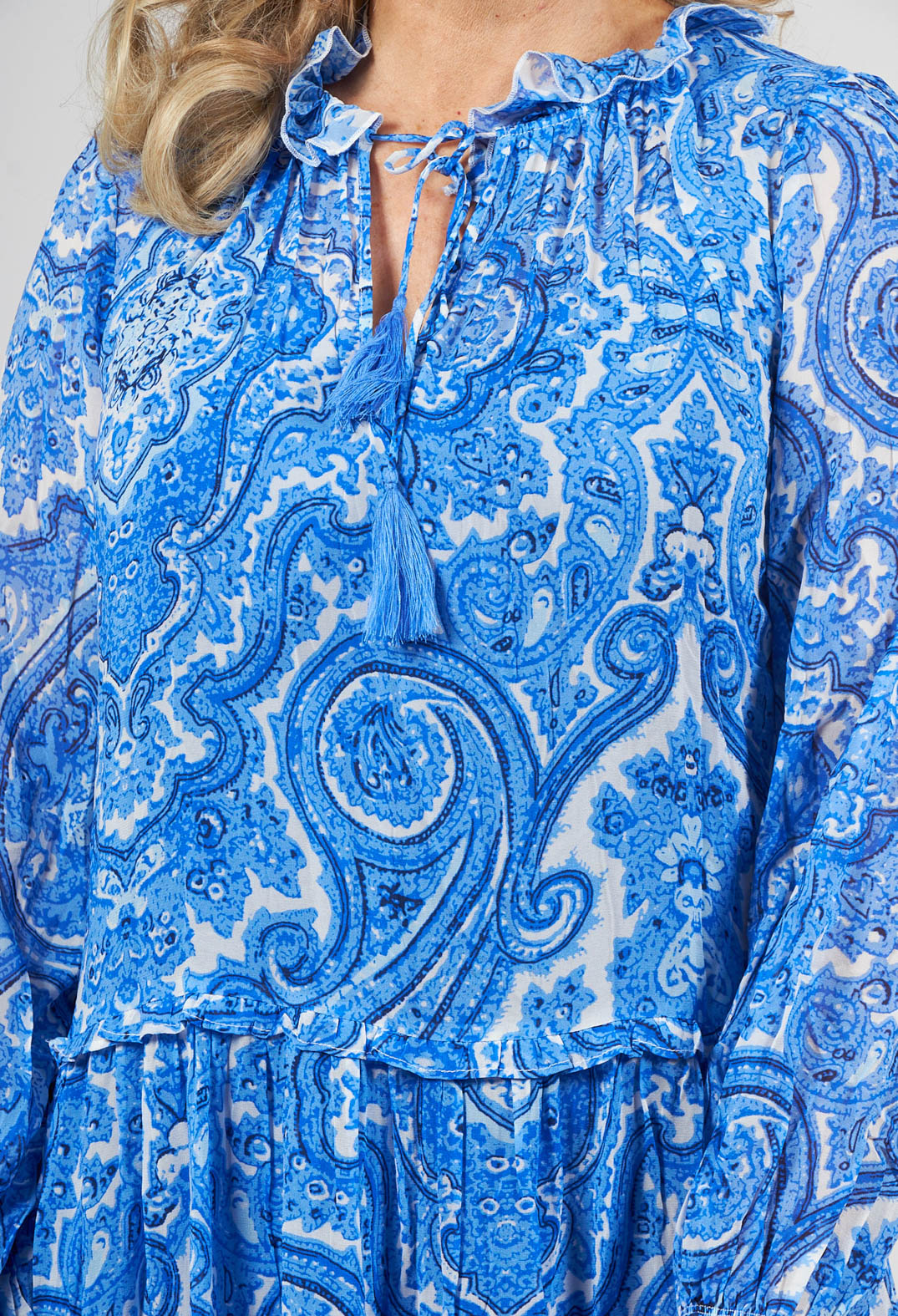 Viola Dress in Paisley Blue