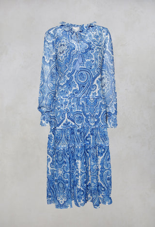 Viola Dress in Paisley Blue