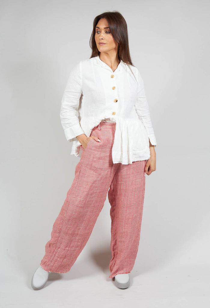 Petronilla Trousers in Red Checks