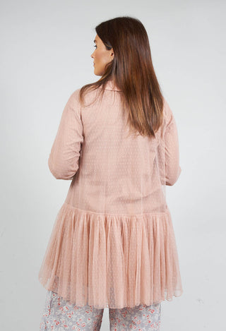 Marie Mesh Peplum Jacket in Rose