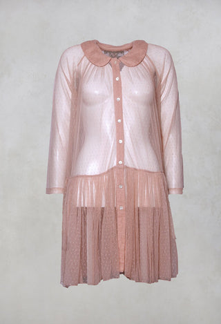 Marie Mesh Peplum Jacket in Rose