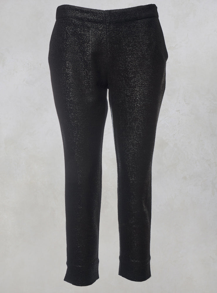 Textured Fitted Trouser in Black