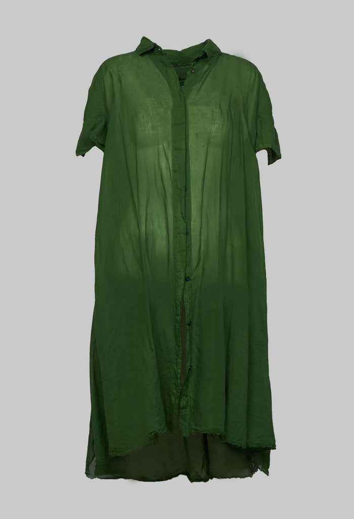 Short Sleeve Shirt Dress in Green