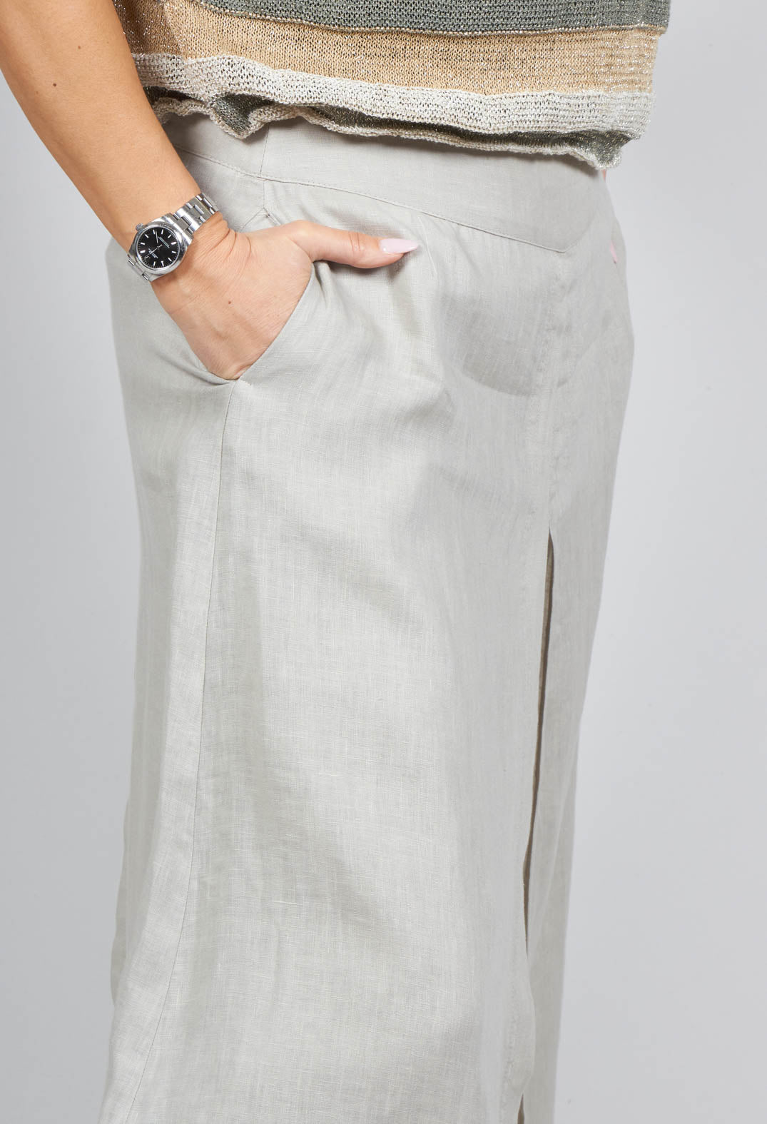 Wide Leg Trousers in Beige