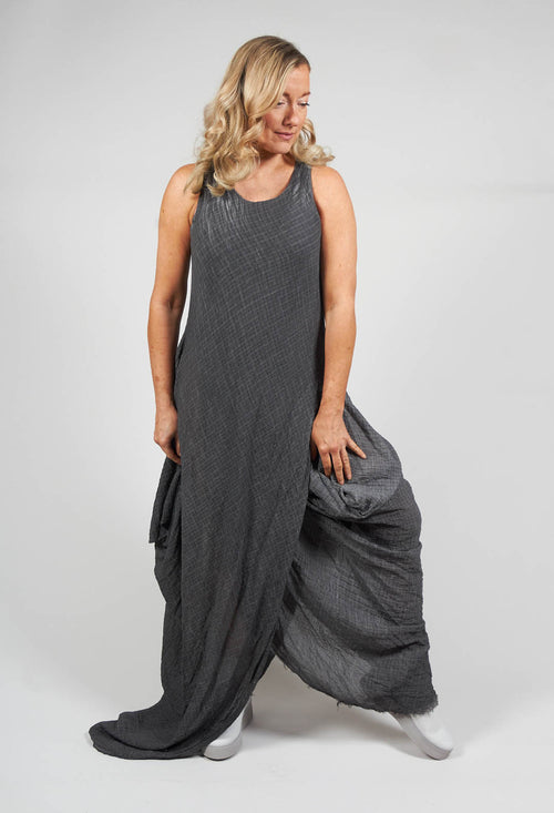 Sleeveless Maxi Bea Dress in Dyed Black