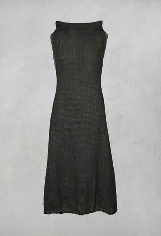 Sleeveless Maxi A White Dress in Dyed Black