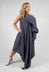 One Sleeved Pa Dress in Black / Blue