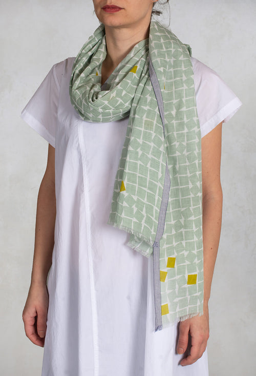 Printed Scarf in Serapo Green