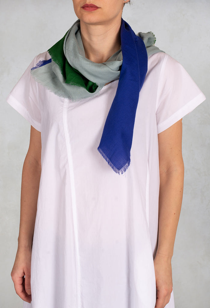 Colour Block Scarf in Japan Blue