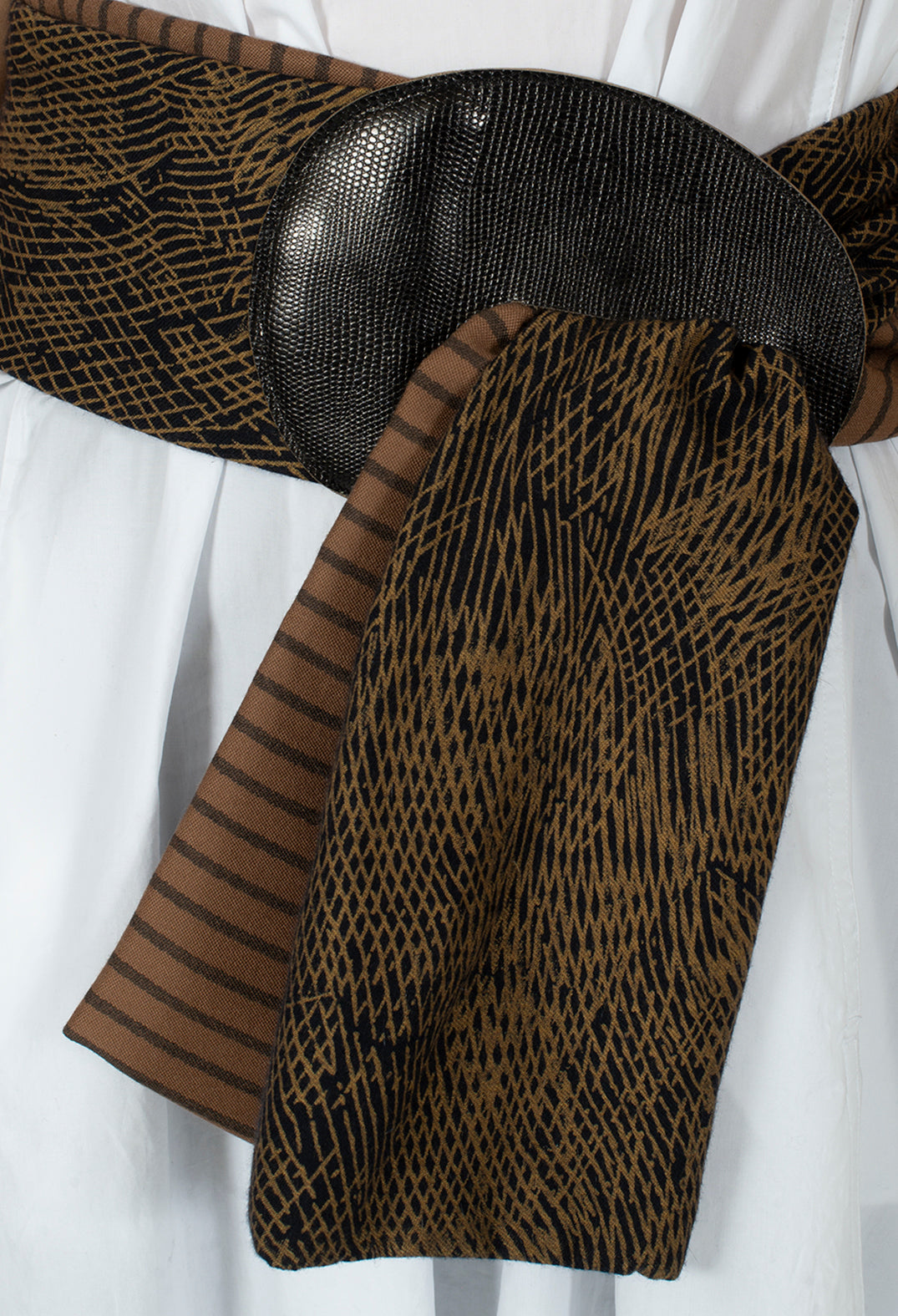 Printed Scarf in Brown/Black