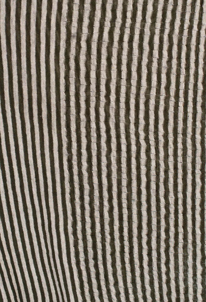 Stripe Snood in Military Green/Ecru