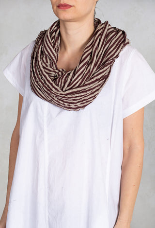 Stripe Snood in Bordeaux