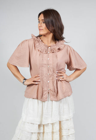 Ondine Ruffle Blouse in Rose