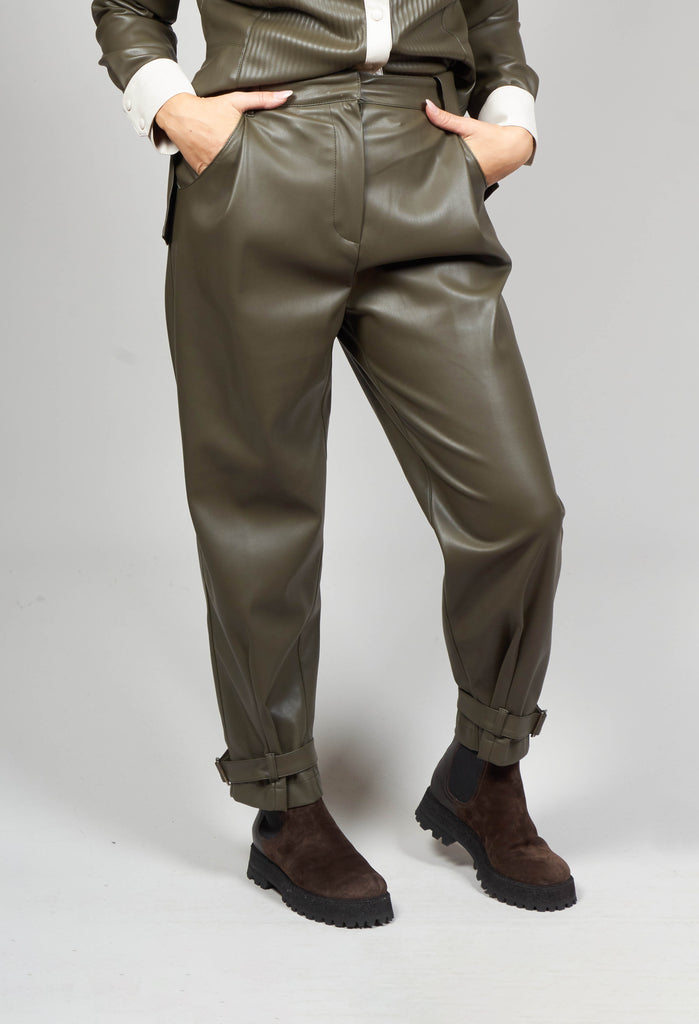 Beatrice B faux leather trousers with cuffs