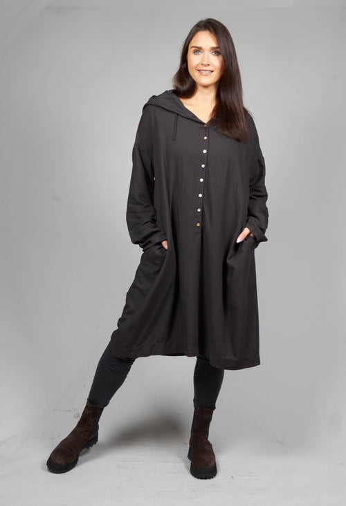 Hooded Dress in Moka