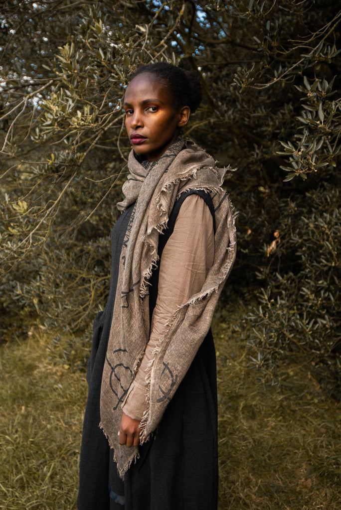Two Toned Scarf in Grey/Brown