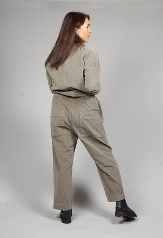 Velvet Collar Jumpsuit in Marron Glace