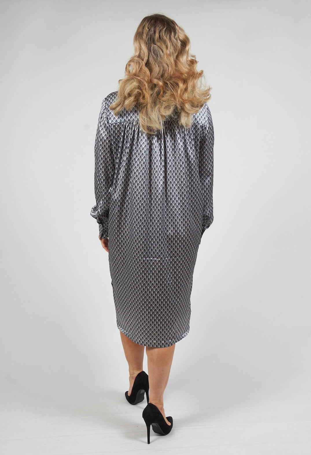 Natelina Dress with Standing Collar