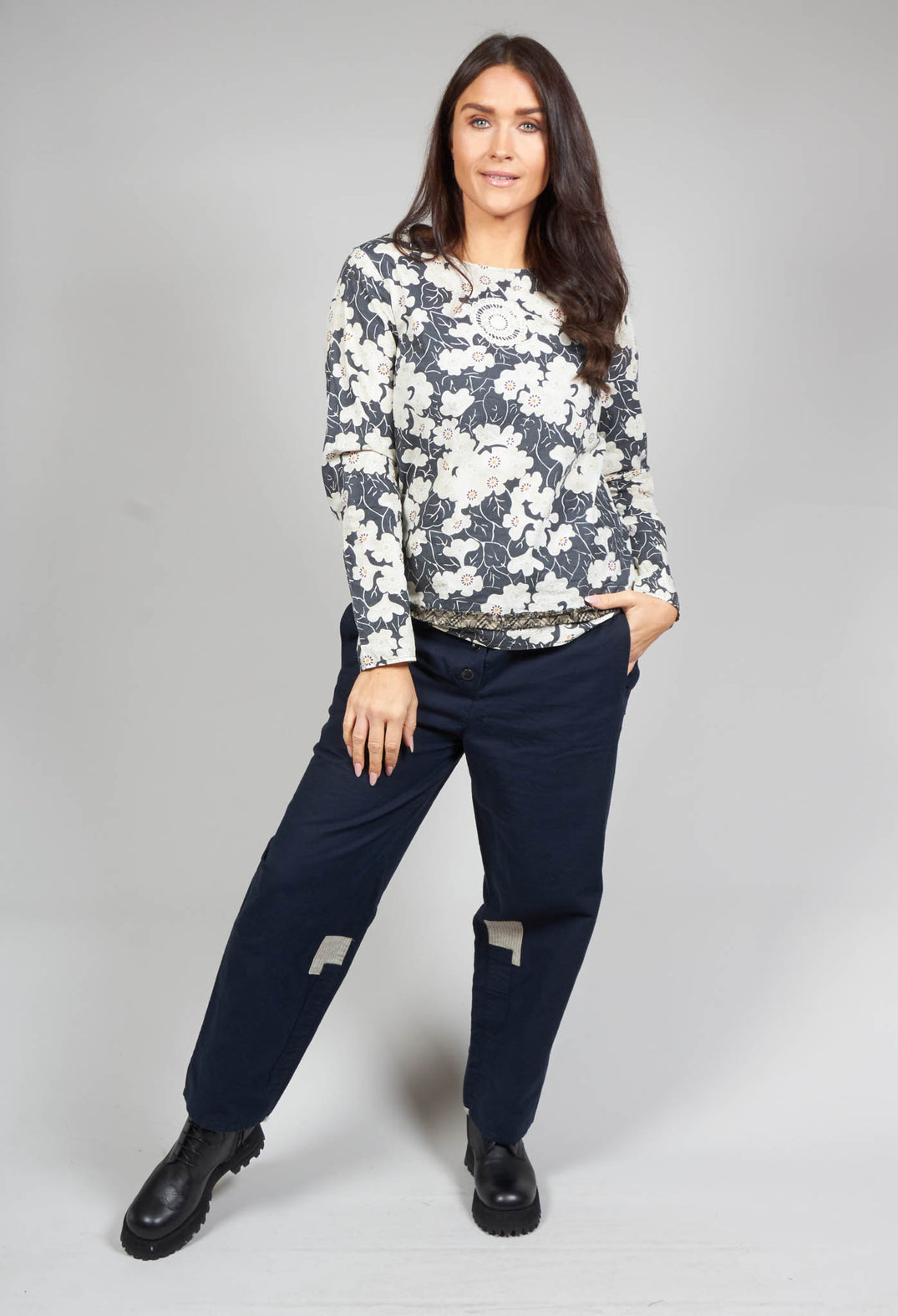 Cotton Print Loose Fit Blouse in Floral