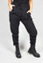 Black Cotton Trousers with Elasticated Waist in Black